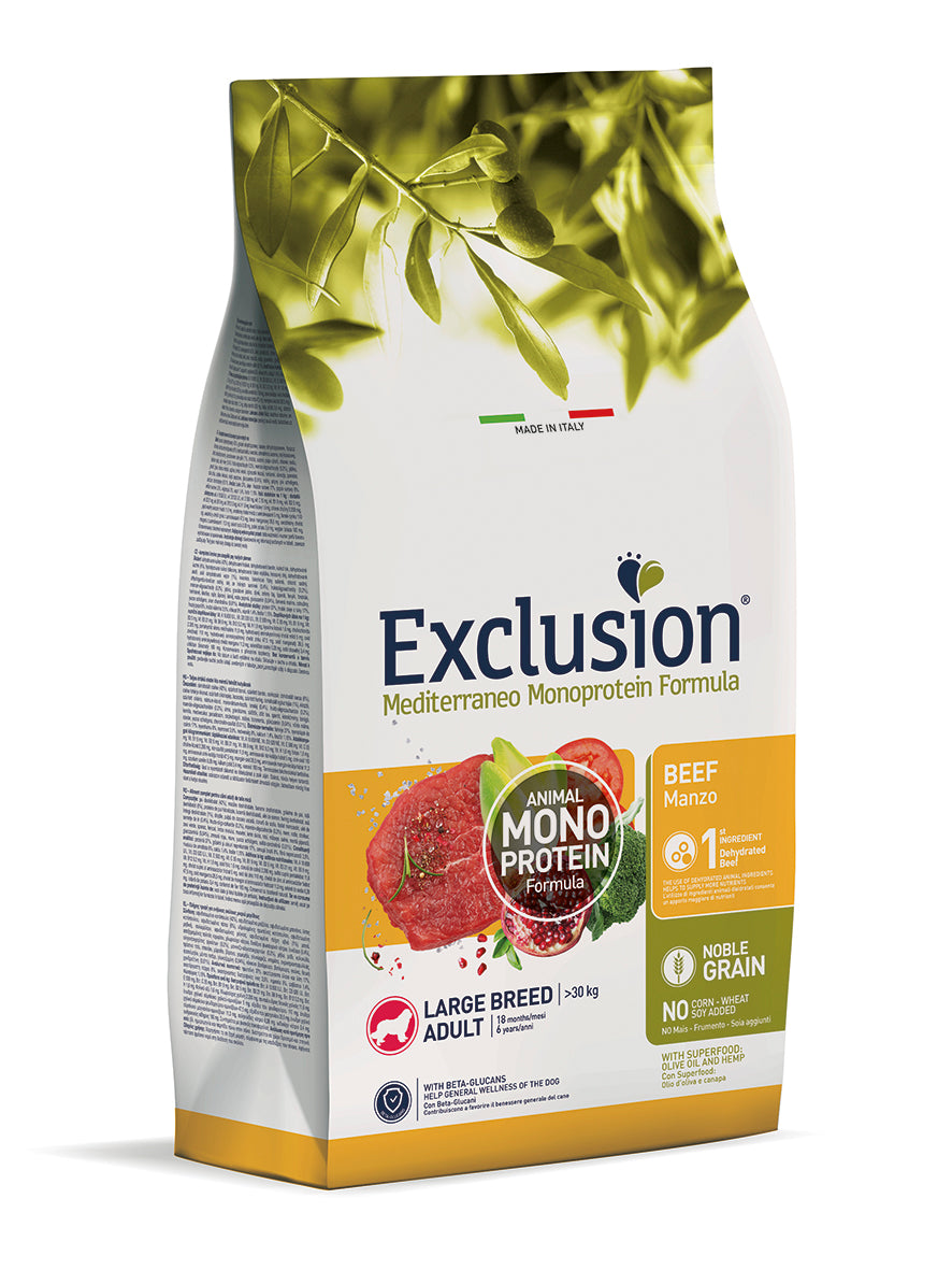Exclusion Mediterraneo Cane Adult Manzo – Secco, taglia grande