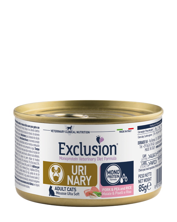 Exclusion Diet Gatto – Urinary – Maiale, piselli e riso – Umido