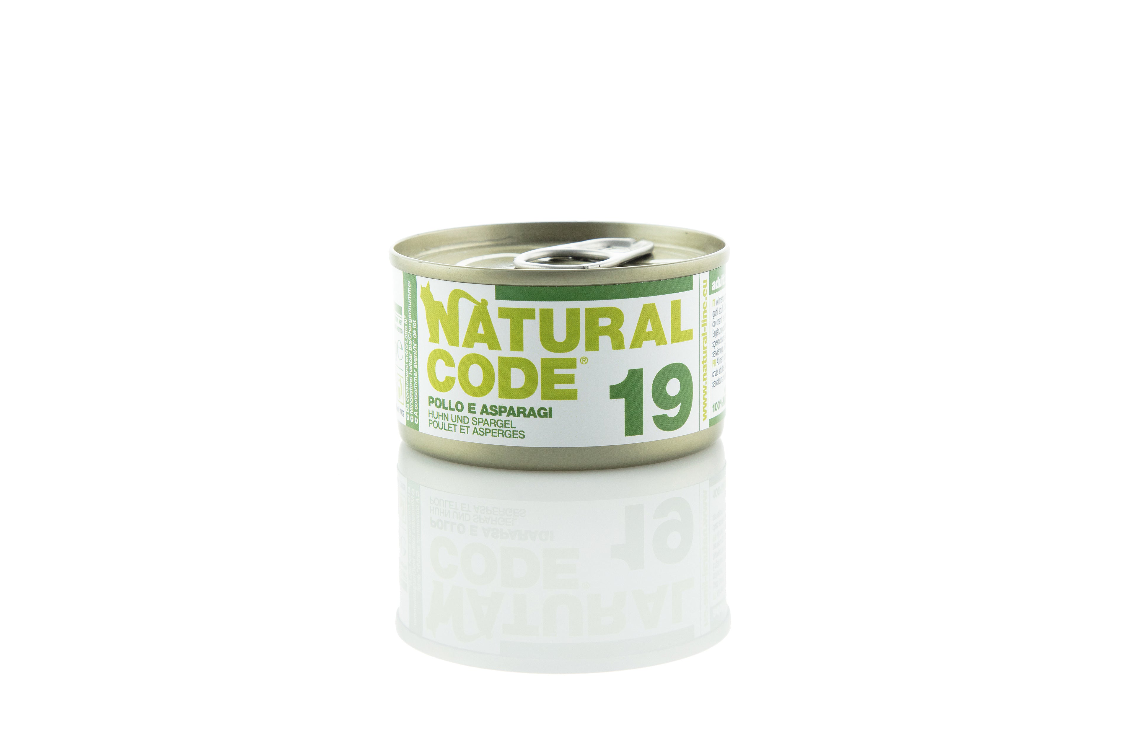 Natural Code Gatto - 19 - Pollo, asparagi e riso, 85 g