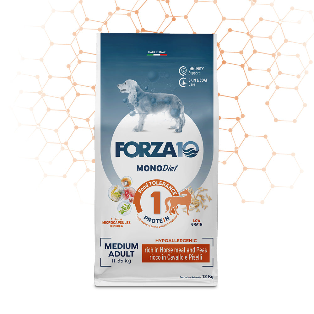 Forza10 Cani - Monodiet Medium Adult cavallo e piselli - Crocchette