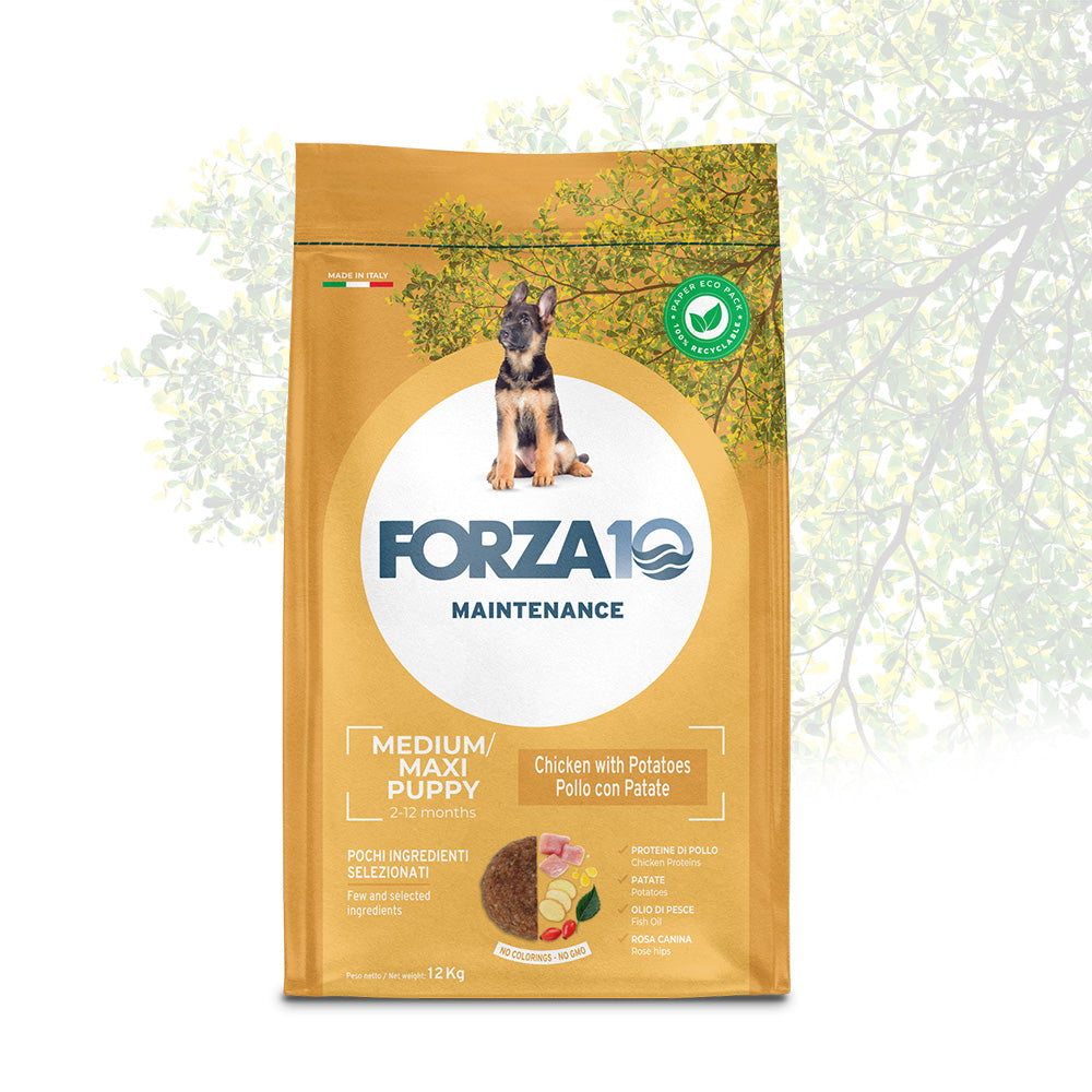 Forza10 Cani - Maintenance Medium/Maxi Puppy, pollo con patate - Crocchette