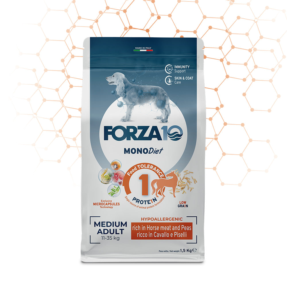 Forza10 Cani - Monodiet Medium Adult cavallo e piselli - Crocchette