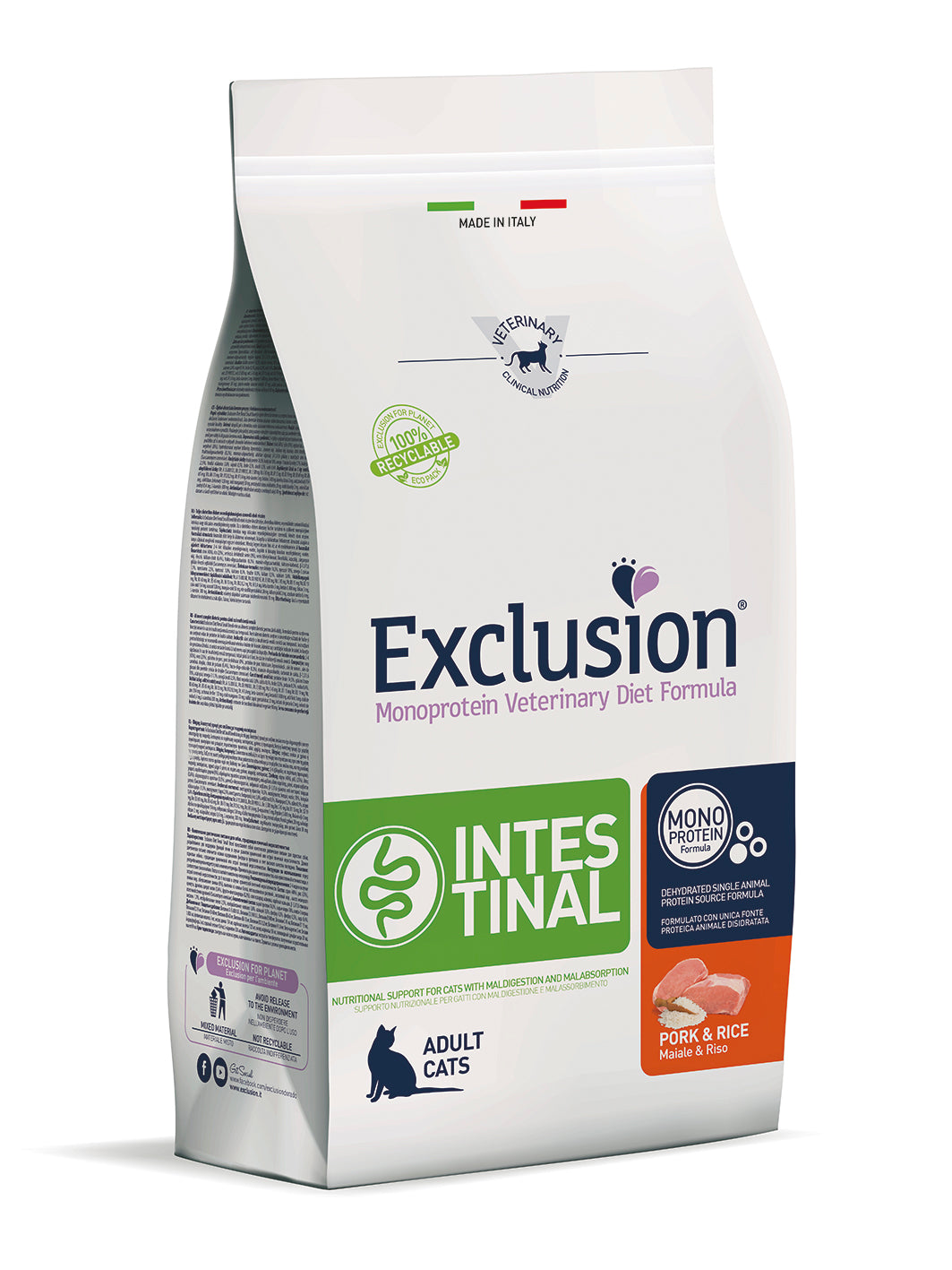 Exclusion Diet Gatto – Intestinal – Maiale e riso – Secco