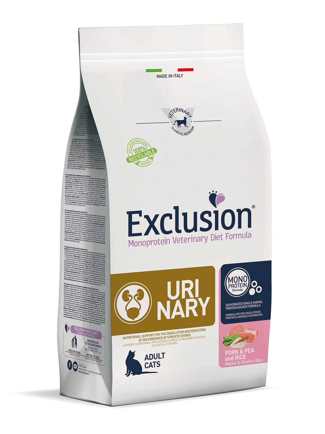 Exclusion Diet Gatto – Urinary – Maiale, piselli e riso – Secco