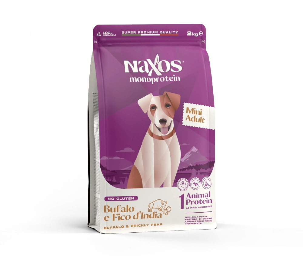 Naxos Cani Monoprotein - Crocche bufalo e fico d'India, taglia Piccola