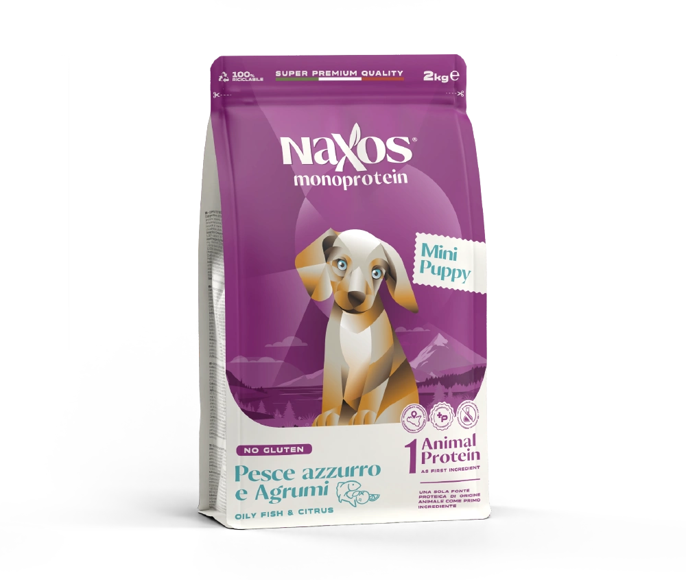 Naxos Cagnolini Monoprotein - Crocche "Puppy" pesce azzurro e agrumi, taglia Piccola