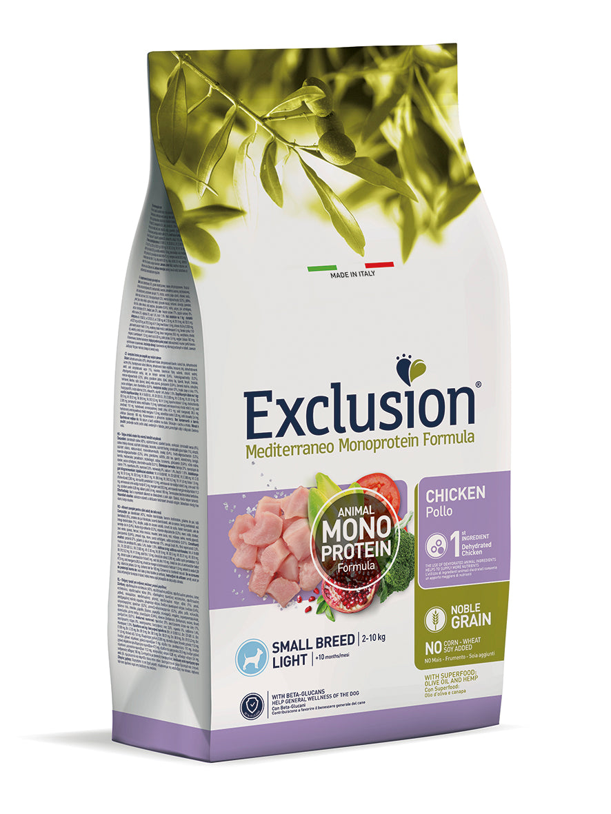 Exclusion Mediterraneo Cane Light - Pollo – Secco, piccola taglia