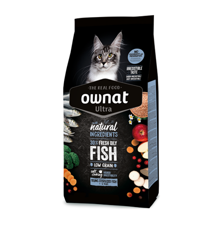 Ownat Gatto - Ultra Young Sterilized Fish - Crocchette (pesce, multiformato)