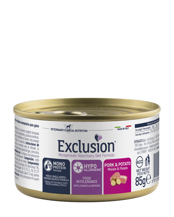 Exclusion Diet Gatto – Hypoallergenic – Maiale e patata – Umido