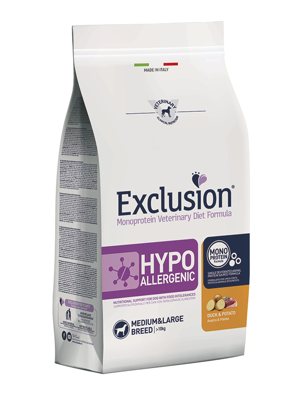 Exclusion Diet Cane – Hypoallergenic – Anatra e patata – Secco – taglia Media/Grande
