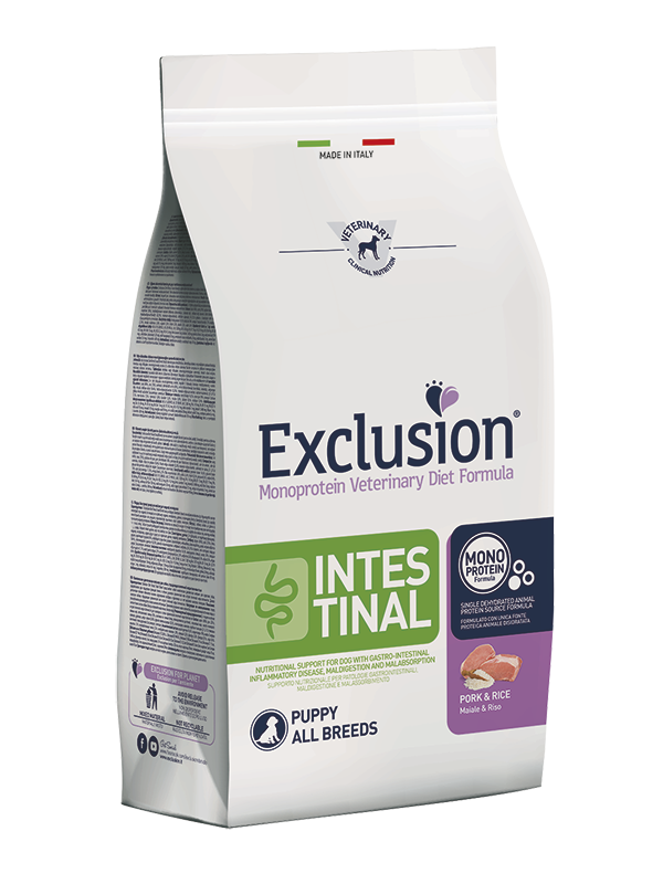 Exclusion Diet Cane – Intestinal – Maiale e riso Puppy – Secco - tutte le razze