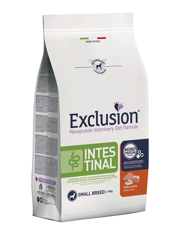 Exclusion Diet Cane – Intestinal – Maiale e riso – Secco – Piccola taglia