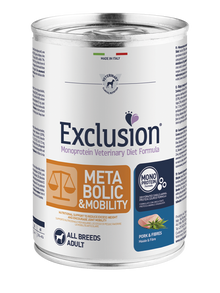 Exclusion Diet Cane – Metabolic & Mobility – Maiale e fibre – Umido - tutte le razze