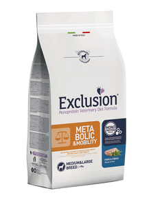 Exclusion Diet Cane – Metabolic & Mobility – Maiale e fibre – Secco – taglia Media/Grande