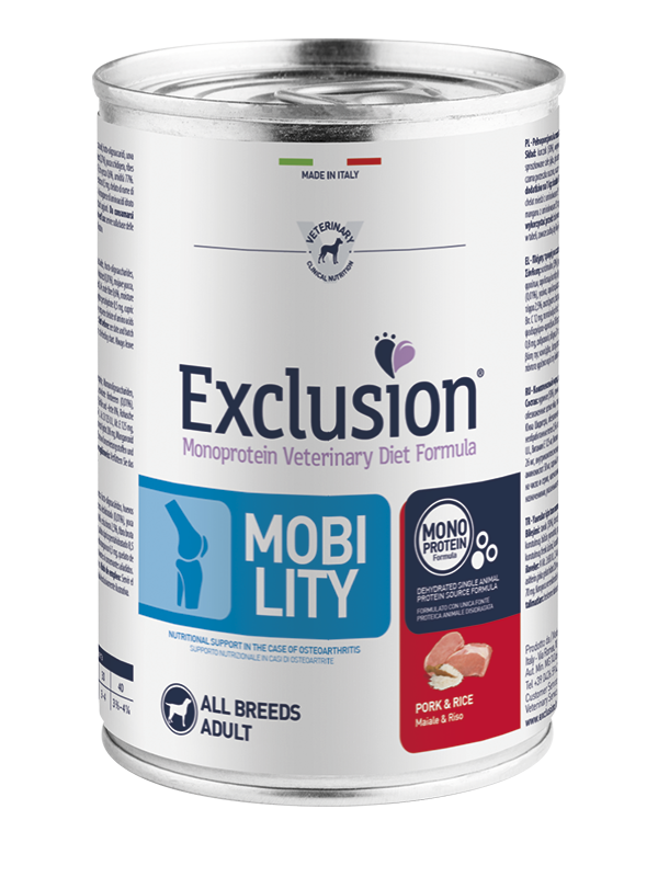 Exclusion Diet Cane – Mobility – Maiale e riso – Umido - tutte le razze